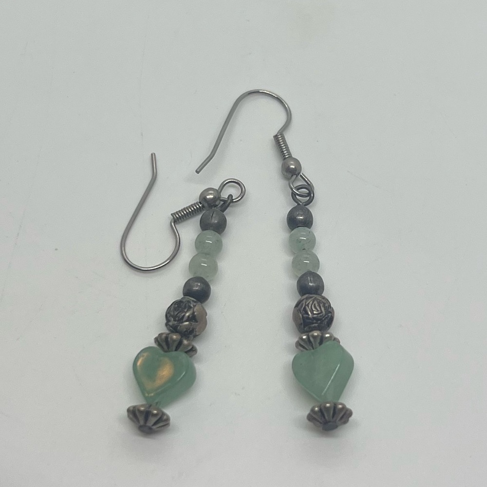 Beaded heart earrings